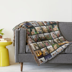 Personalized Photo Collage Throw Blanket