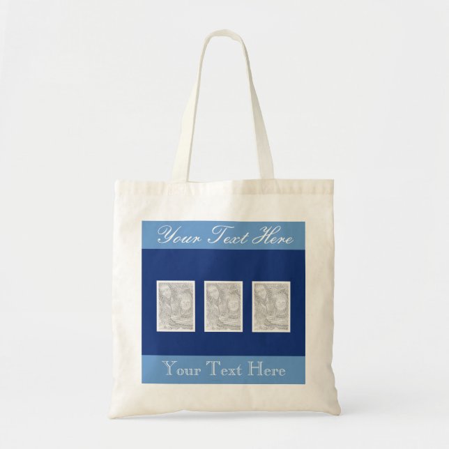 Personalized photo collage tote bag | 3 pictures (Front)