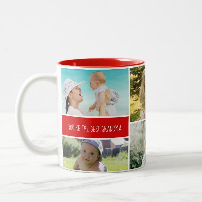 Personalized Photo Collage two-toned Two-Tone Coffee Mug (Left)