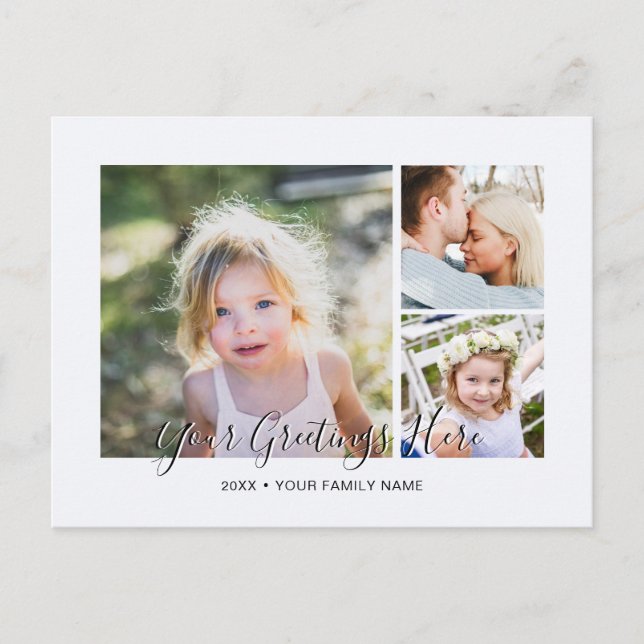 Personalized photo Collage Universal Greetings Postcard (Front)