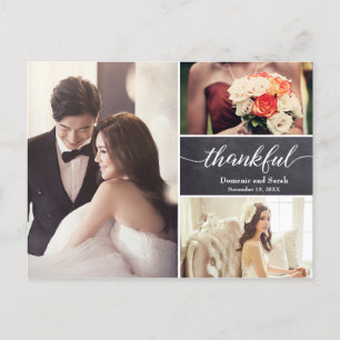 Personalized Photo Collage Wedding Thank You Announcement Postcard