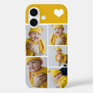 Personalized Photo Collage With Heart iPhone 16 Case