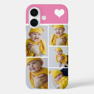 Personalized Photo Collage With Heart iPhone 16 Case