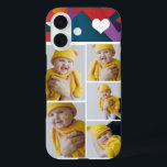 Personalized Photo Collage With Heart iPhone 16 Case<br><div class="desc">Make a Personalized Photo keepsake phone case with love heart detail from Ricaso - add your own photographs - photo collage keepsake gifts

available for many styles - choose your option in the drop down menu</div>