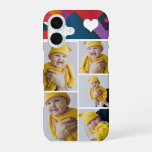 Personalized Photo Collage With Heart iPhone 16 Case