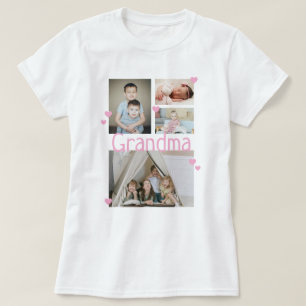 Personalized Photo Collage With Hearts T-Shirt