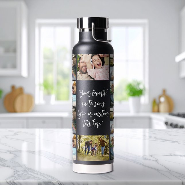 Personalized Photo Collage With Quote Water Bottle (Creator Uploaded)