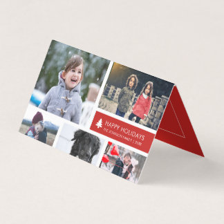 Personalized Photo Collage Xmas Red Stripes