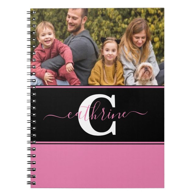 Personalized photo  colorblock  notebook (Front)