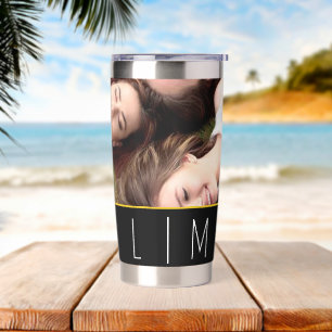 Personalized photo colour block insulated tumbler