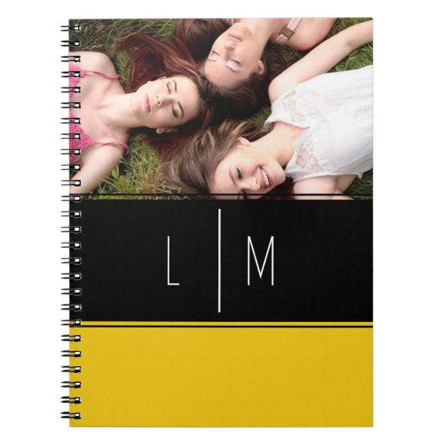 Personalized photo  colour block school notebook (Front)
