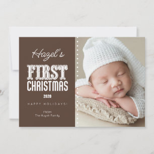 Personalized Photo & Colour First Christmas Card