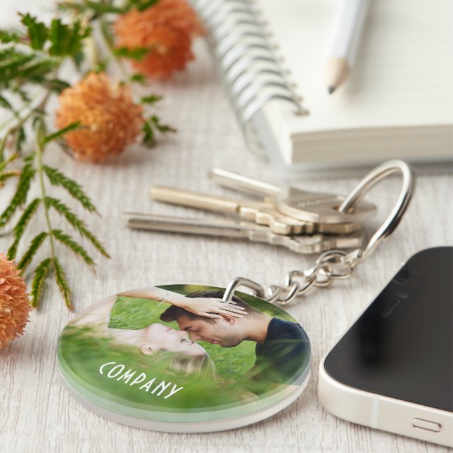 Personalized Photo, Company Name Keychain (Front Right)