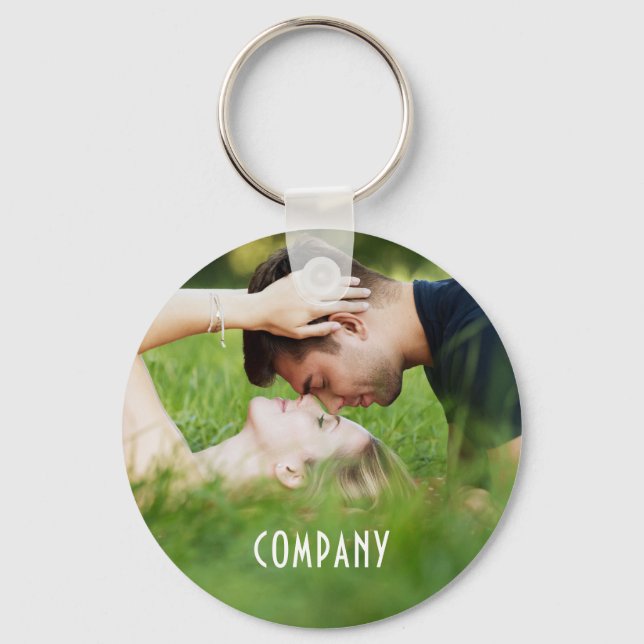 Personalized Photo, Company Name Keychain (Front)