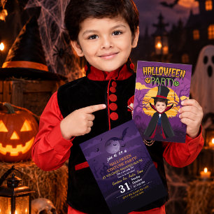 Personalized Photo Costume Party Halloween Kids  Invitation