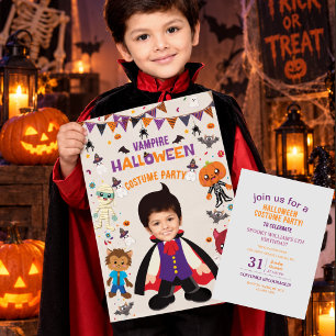 Personalized Photo Costume Party Halloween Kids  Invitation
