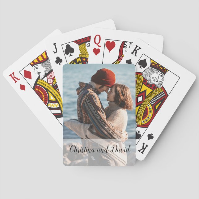 Personalized Photo Couple Gift Unique Custom Playing Cards (Back)