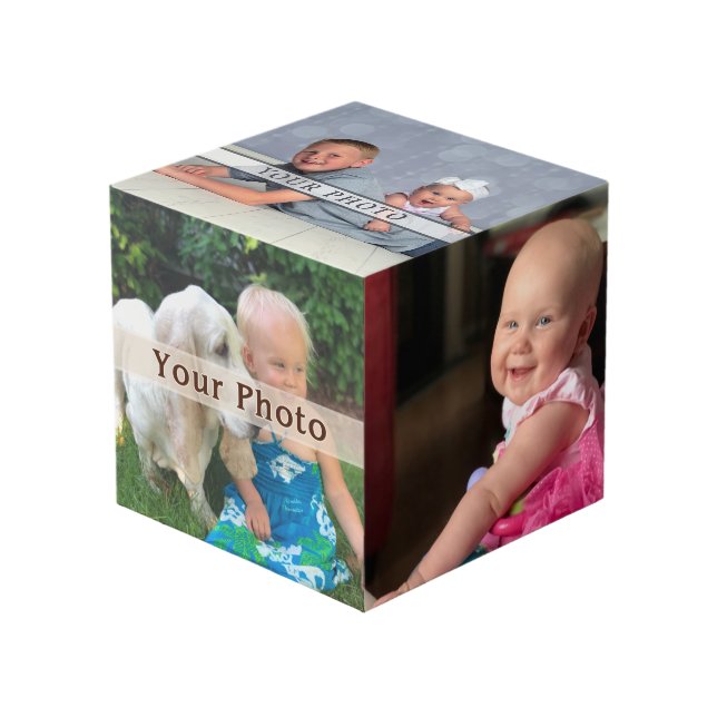 Personalized Photo Cube with Your 5 Photos (Front Angled)