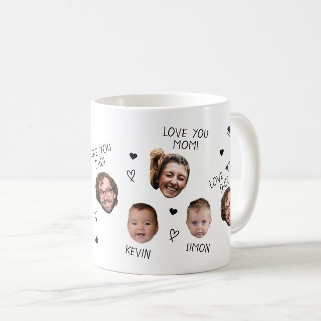 Personalized Photo Cup Custom Family Funny Face (Front Right)