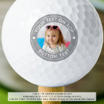 Personalized Photo Custom Colour and Text Golf Bal Golf Balls<br><div class="desc">Create a unique, personalized golf ball with your photo and custom text in your choice of colours for the golfer you know. The sample is shown in grey silver with white text. CHANGES: Change the grey background colour or text colour by clicking CUSTOMIZE FURTHER in the PERSONALIZE section. ASSISTANCE: For...</div>