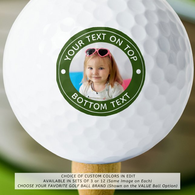 Personalized Photo Custom Colour and Text Golf Balls (Creator Uploaded)