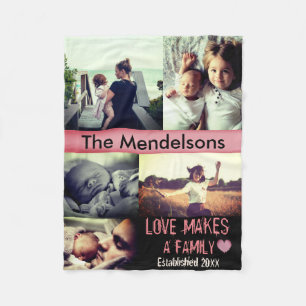 Personalized photo custom message fleece blanket