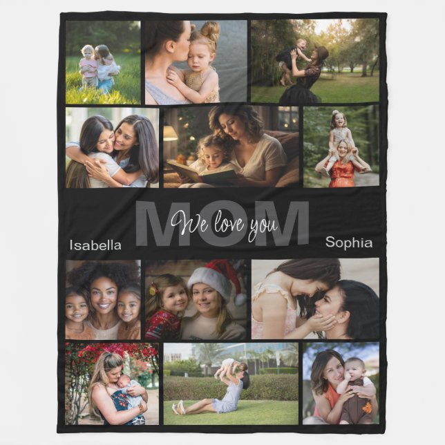 Personalized Photo, Custom Name Fleece Blanket (Front)
