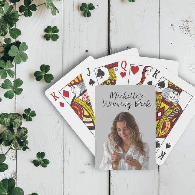 Personalized Photo Custom Name Monogram  Playing Cards (Creator Uploaded)