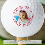 Personalized Photo Custom Red Text Golf Balls<br><div class="desc">Easily create a unique, personalized golf ball with your photo and custom text for the golf lover you know in your choice of colours (shown in red). ASSISTANCE: For help with design modification or personalization, colour change, transferring the design to another product or if you would like coordinating items, contact...</div>