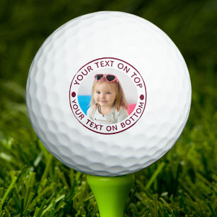 Personalized Photo Custom Text and Colour Golf Balls