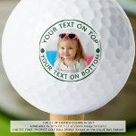 Personalized Photo Custom Text and Colour Golf Balls<br><div class="desc">Create unique, personalized golf balls with your photo or a logo and custom text and colour (shown in green) for the golf enthusiast you know. ASSISTANCE: For help with design modification or personalization, colour change, resizing, transferring the design to another product or you would like coordinating items, contact the designer...</div>