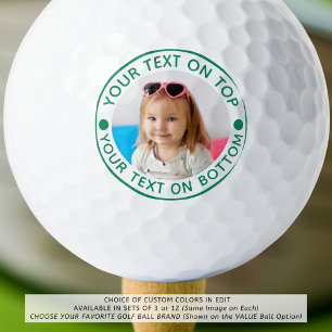 Personalized Photo Custom Text and Colour Golf Balls