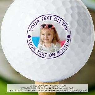 Personalized Photo Custom Text and Colour Golf Balls
