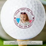 Personalized Photo Custom Text and Colour Golf Balls<br><div class="desc">Create unique, personalized golf balls with your photo or a logo and custom text and colour (shown in maroon) for the golf enthusiast you know. ASSISTANCE: For help with design modification or personalization, colour change, resizing, transferring the design to another product or you would like coordinating items, contact the designer...</div>