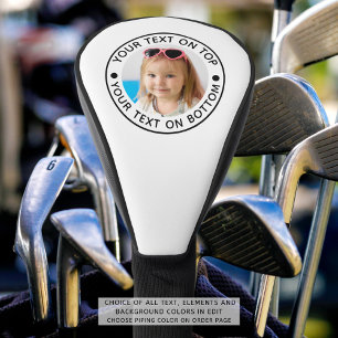 Personalized Photo Custom Text and Colour Golf Head Cover