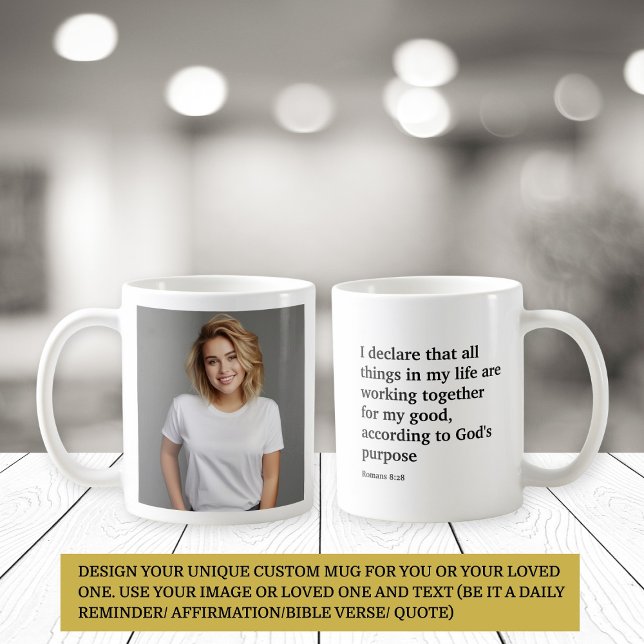 Personalized Photo & Custom Text/ Bible Verse Tea Coffee Mug (Creator Uploaded)