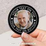Personalized Photo Custom Text Colours Minimalist 2 Inch Round Button<br><div class="desc">Personalized Photo Custom Text Colours Minimalist Button. Create a simple personalized button for any occasion or event with your photo and custom text in your choice of text and background colours (shown in white on black). SIZE OPTIONS: The sample is shown in the 2 1/4"; other sizes are available on...</div>