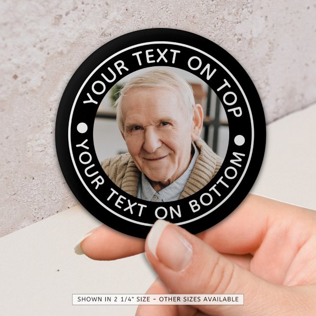 Personalized Photo Custom Text Colours Minimalist 2 Inch Round Button (Creator Uploaded)