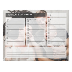 Personalized Photo & Custom Text Daily Planner Notepad