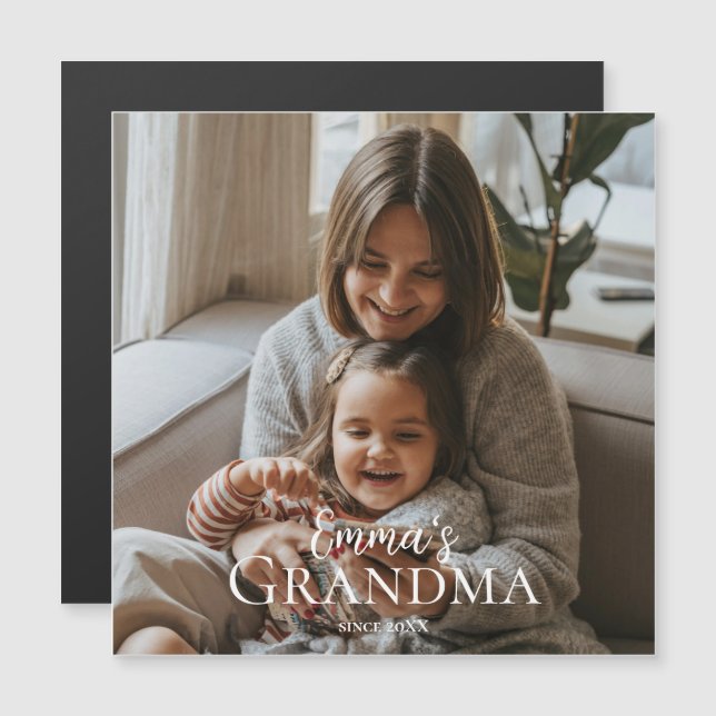 Personalized Photo & Custom Text Grandma Since -  (Front/Back)
