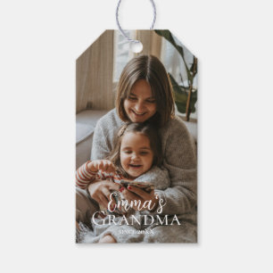 Personalized Photo & Custom Text Grandma Since -  Gift Tags