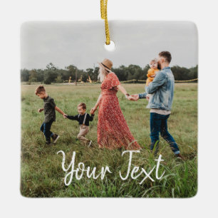 Personalized Photo & Custom Text Template Ceramic Ornament