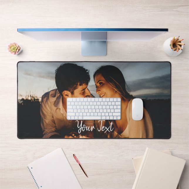 Personalized Photo & Custom Text Template  Desk Mat (Office 1)