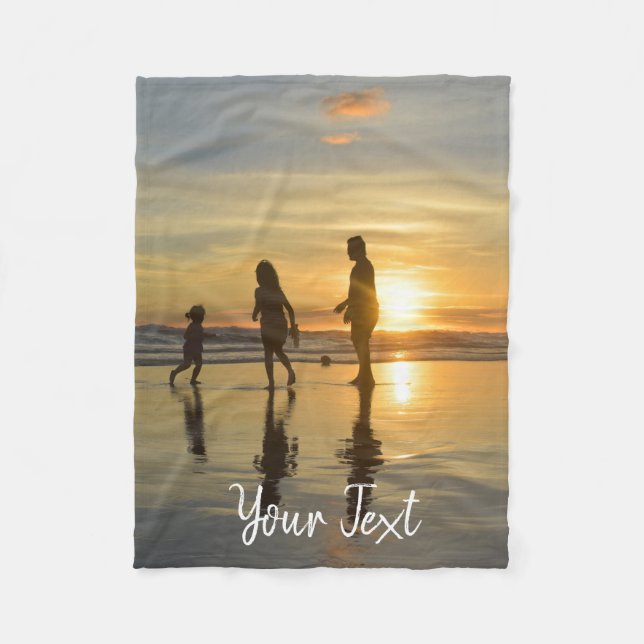 Personalized Photo & Custom Text Template  Fleece Blanket (Front)