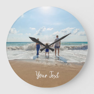 Personalized Photo & Custom Text Template  Large Clock