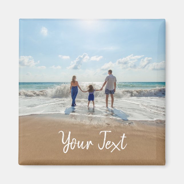 Personalized Photo & Custom Text Template Magnet (Front)