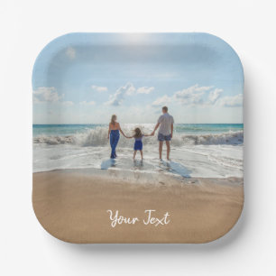 Personalized Photo & Custom Text Template Paper Plate