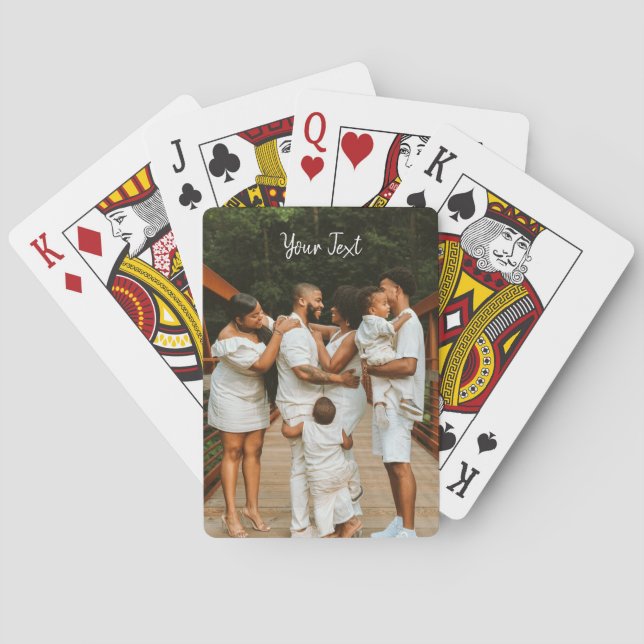 Personalized Photo & Custom Text Template  Playing Cards (Back)