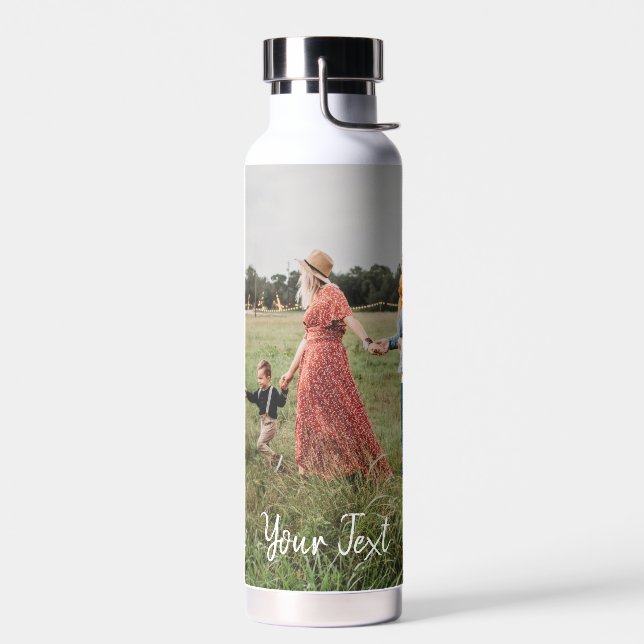 Personalized Photo & Custom Text Template  Water Bottle (Left)