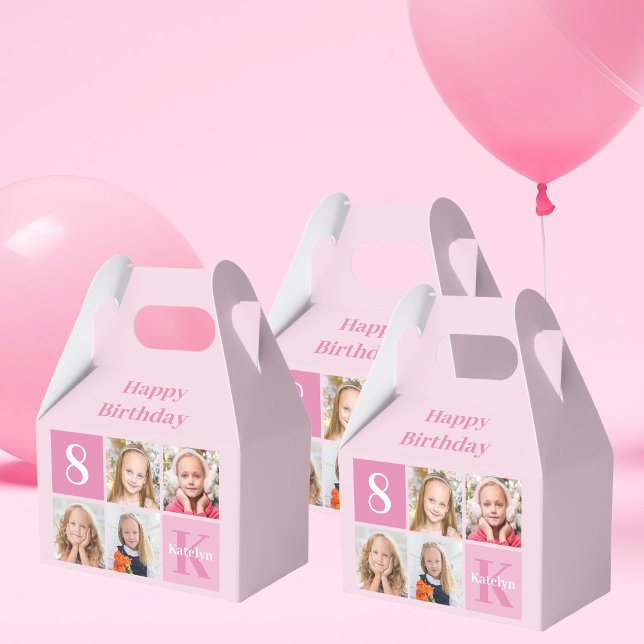 Personalized Photo Cute  Pink Girls Birthday Party Favor Box (Creator Uploaded)